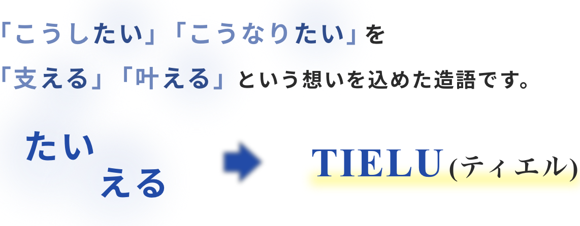 「こうしたい」「こうなりたい」を「支える」「叶える」という想いを込めた造語です。